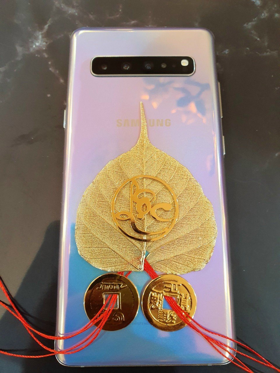 Lá Bồ Đề Ốp Di Động Mạ Vàng 24K